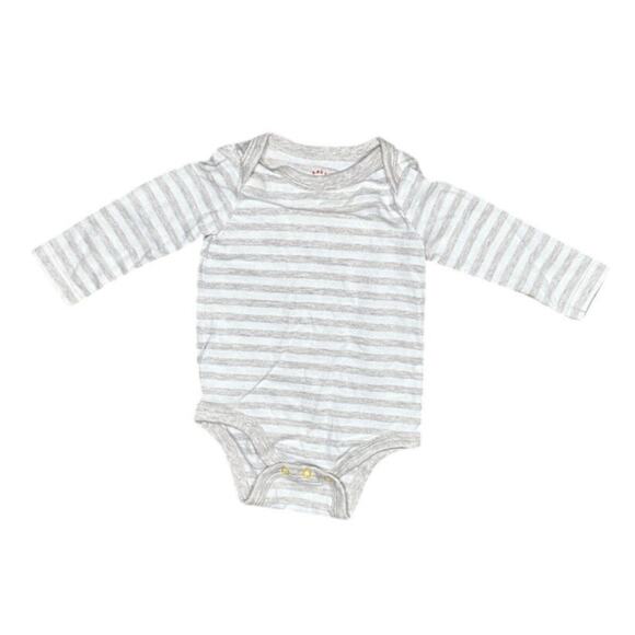 6-9M Baby Beige and White Striped Onesie - Picture 1 of 1